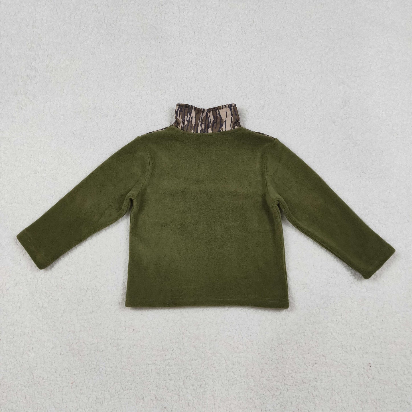 BT1317 Baby Boys Western Olive Bottomland Camo Half Zipper Pullover Top C10.15