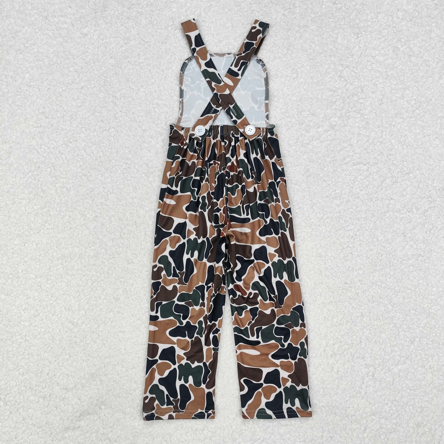 SR1988 Baby Boys Dark Brown Camo Straps Jumpsuit