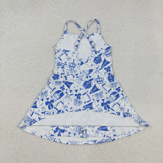 GSD2778 Baby Girls Strap Go Team Bows Plaid Shorts Team Yoga Active Knee Length Dress C9.6