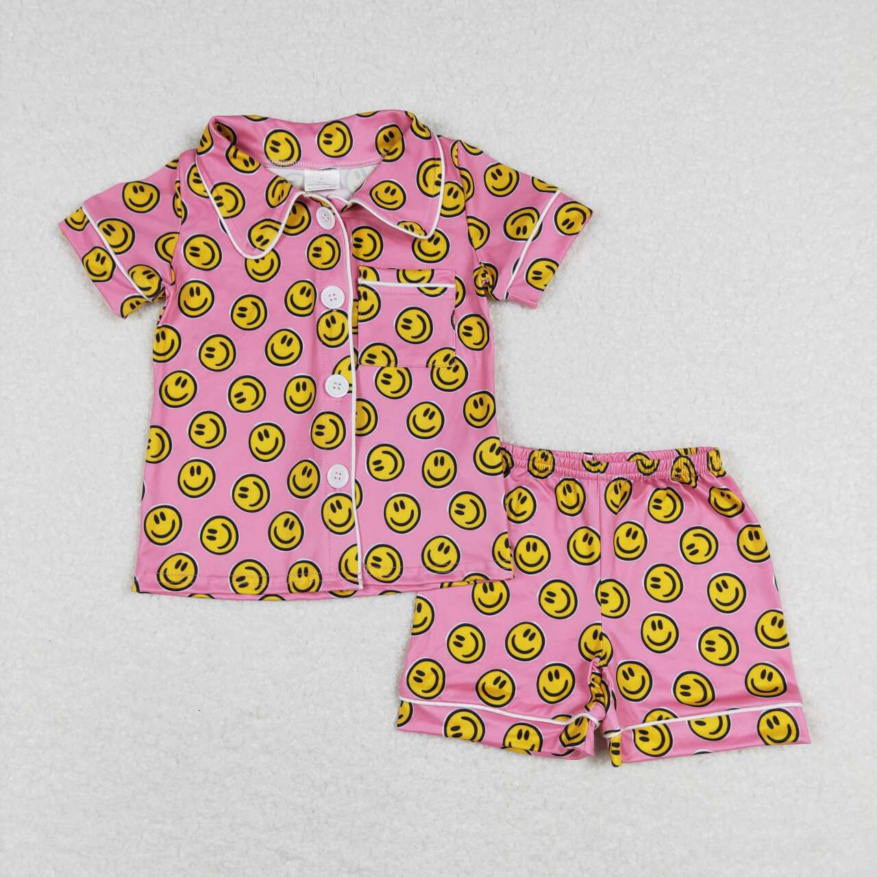 GSSO0380 pocket pink short-sleeved shorts set