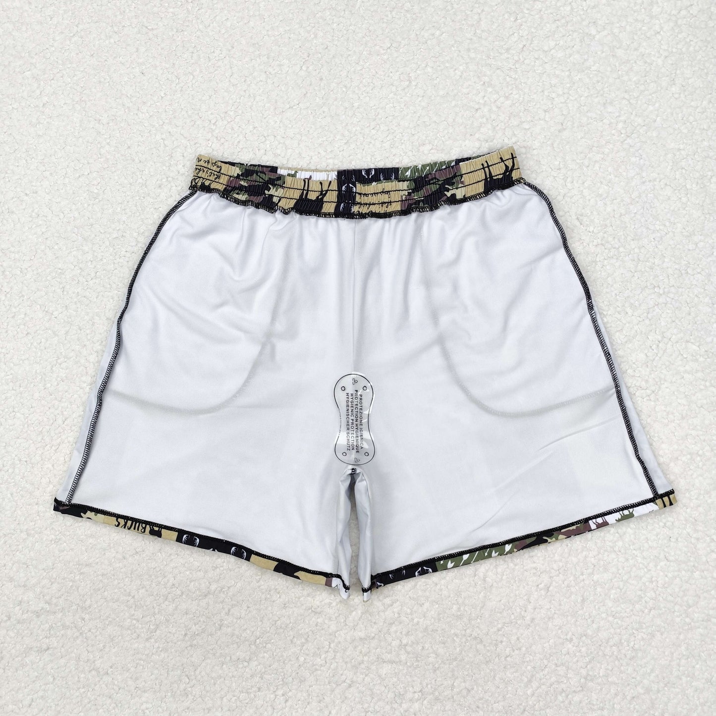 S0466 Adult Man Green Deers Camouflage Pockets Bottom Trunks Shorts Swimwear
