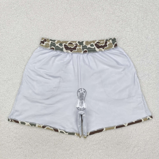 S0474 Adult Man Green Camouflage Pockets Bottom Trunks Shorts Swimwear