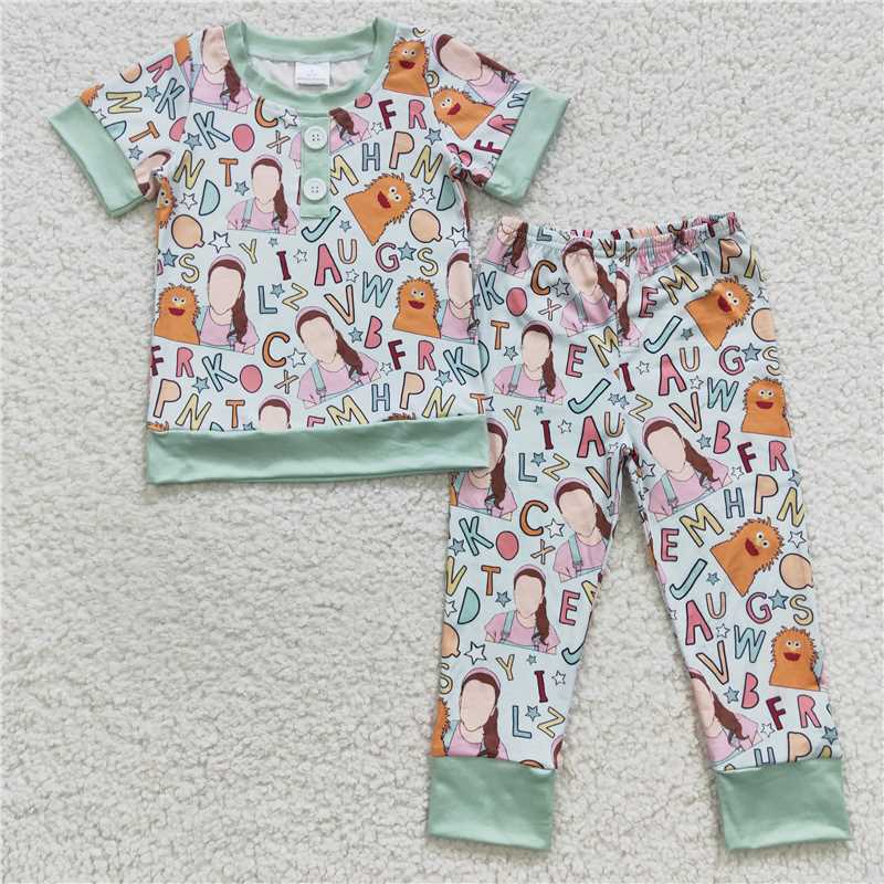 BSPO0110 Baby Boys Teacher Pajamas Pants Clothes Set