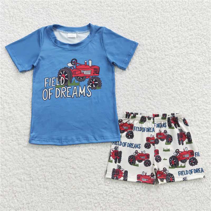 RTS BSSO0190 Baby Boys Summer Sets Baby Boys Field Dreams Summer Shorts Sets