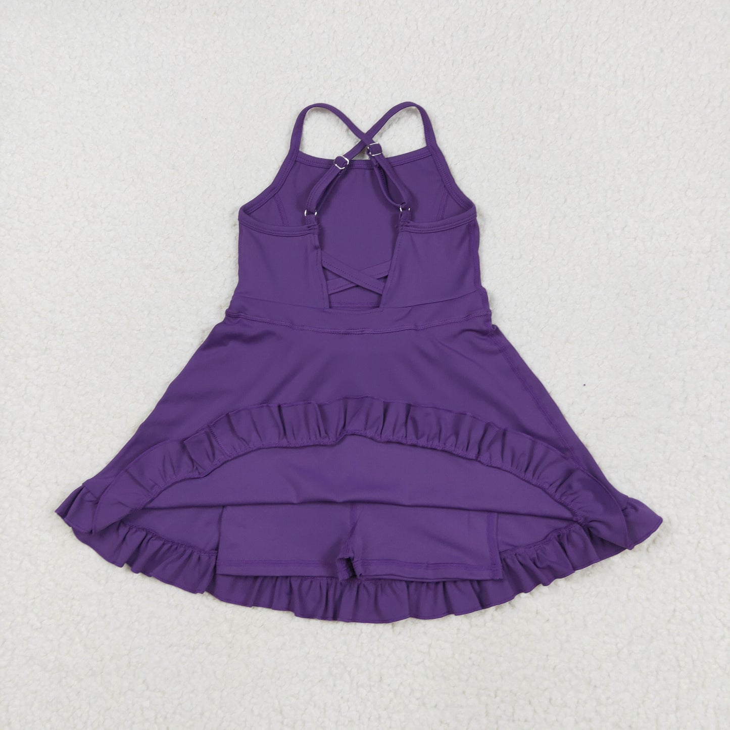 S0554 Baby Girls Purple Athletic Active Wear Knee Length Dress 5.24