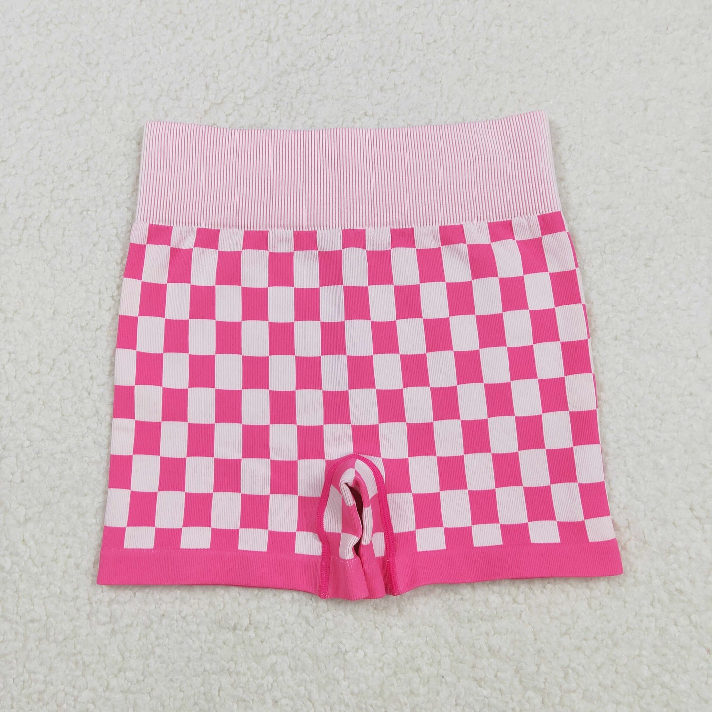 SS0645 Adult Women Pink Checkered Knitted Yoga Bottoms C9.1