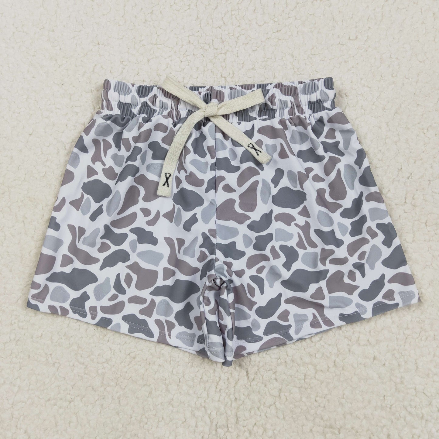 S0458 Baby Boys Grey Camouflage Trunks Bottoms Swimsuits