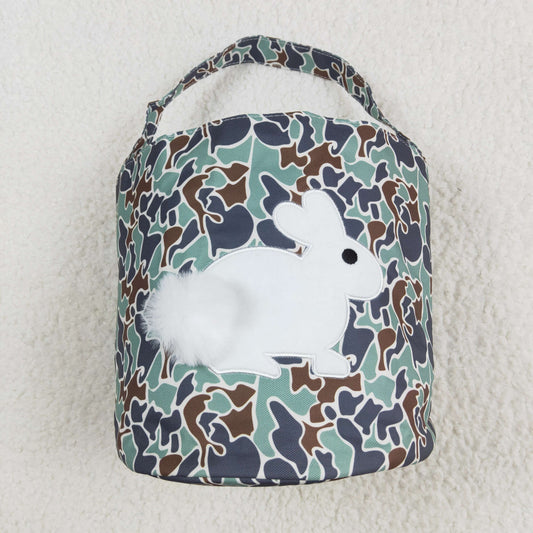 BA0157 Baby Kids Easter Camo Rabbit Basket Bag