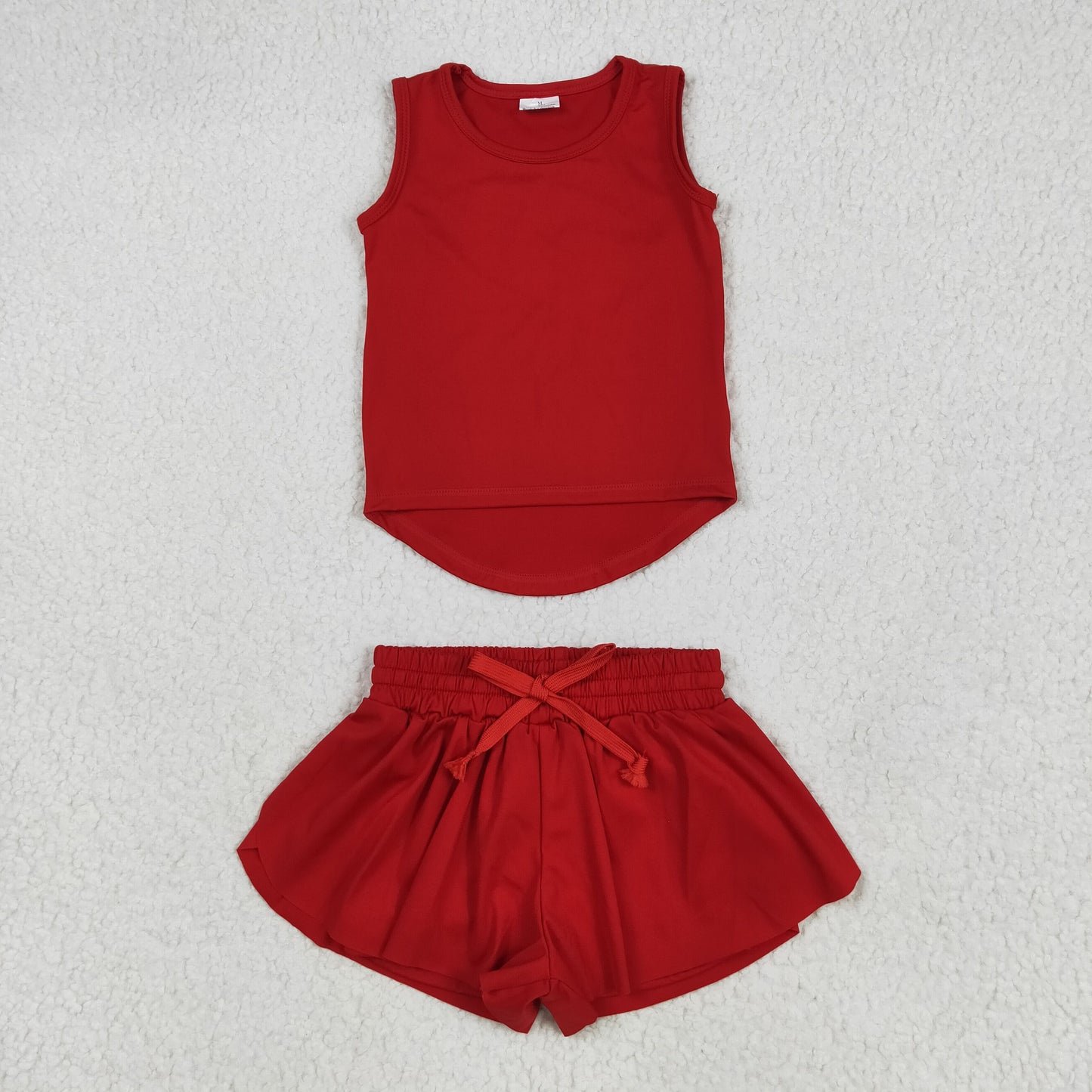 GT0981+SS0544 Baby Girls Red Sleeveless Top Skorts Set 5.17