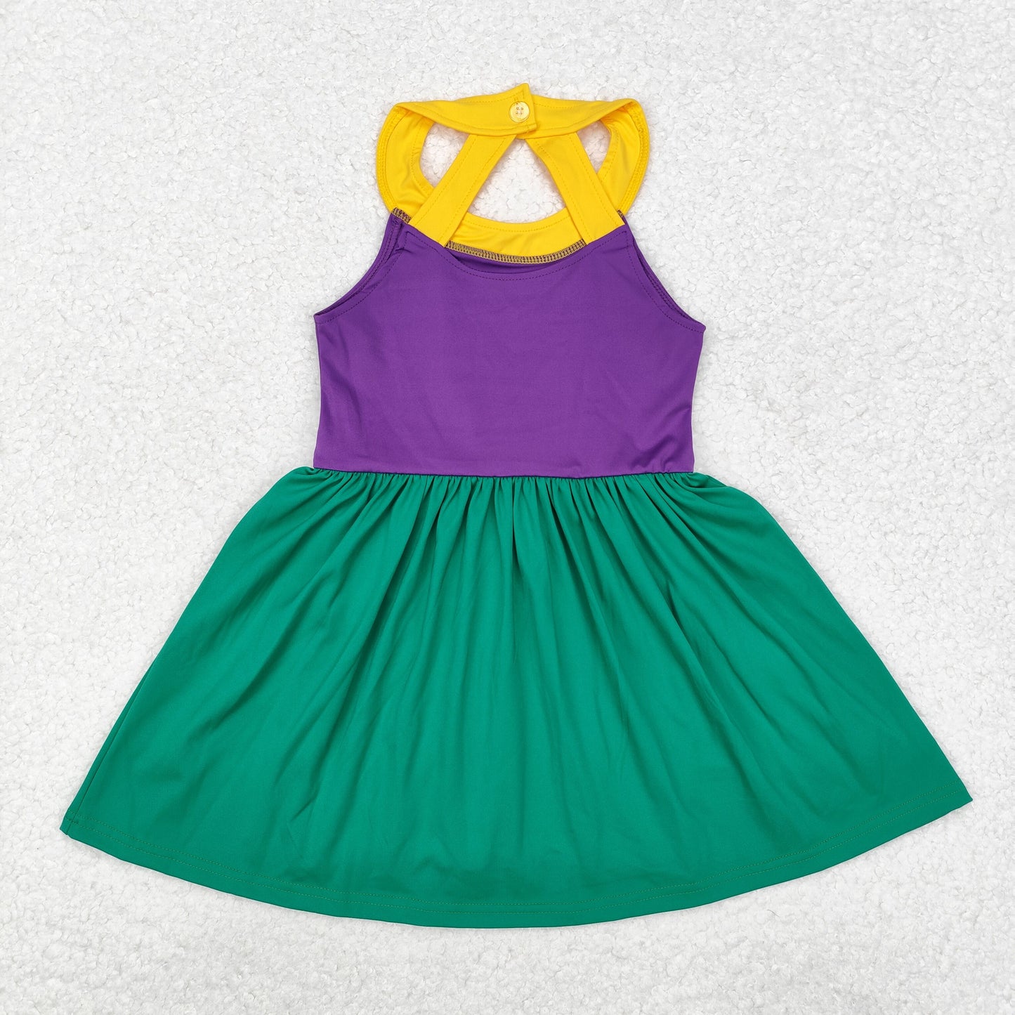 GSD1433 Baby Girls Purple Mardi Gras Active Wear Athletic Dress