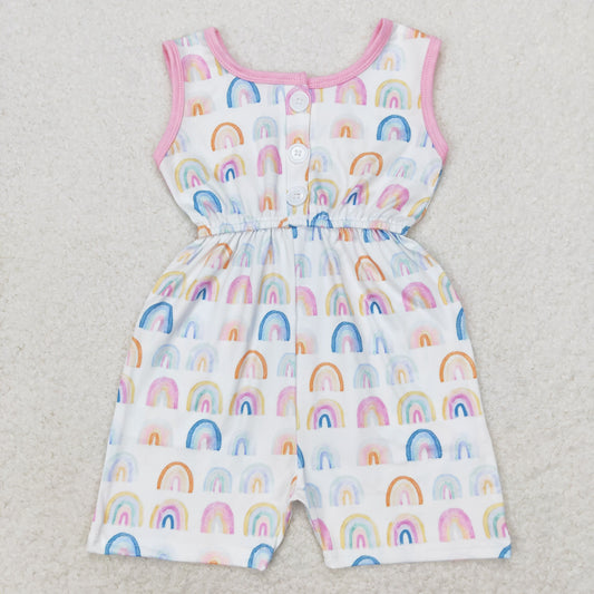 SR1600 Rainbow pink lace bow sleeveless onesie