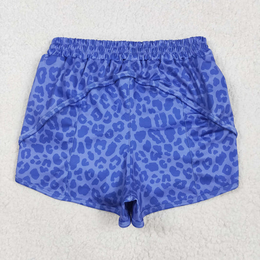SS0470 Adult Women Purple Leopard Yoga Summer Shorts 5.9