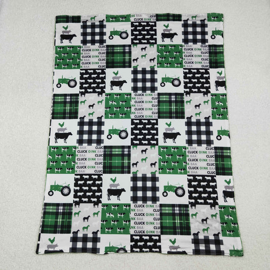 BL0056 Baby Kids Green Farm Western blanket C10.13