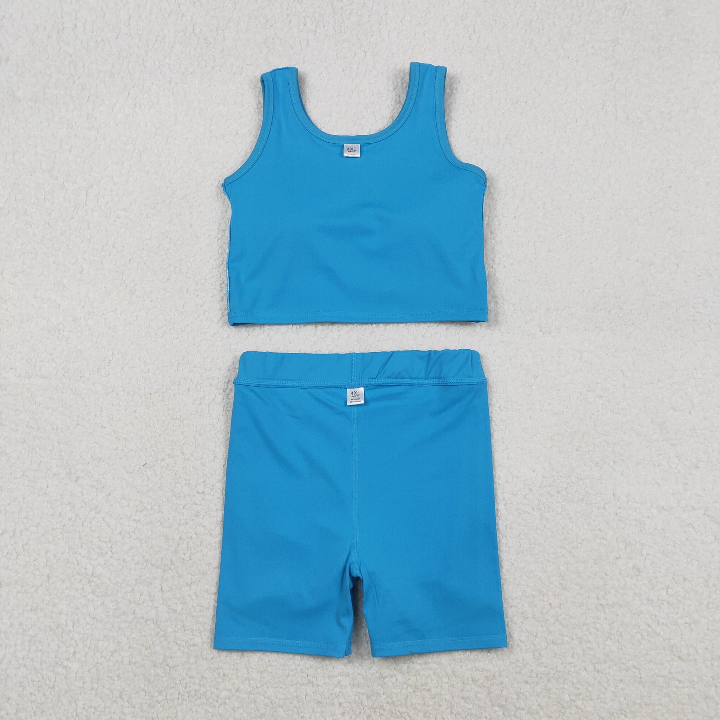 GSD2659 Baby Girls Sleeveless Hot Blue Vest Top Short Skirts Yoga Set C11.21