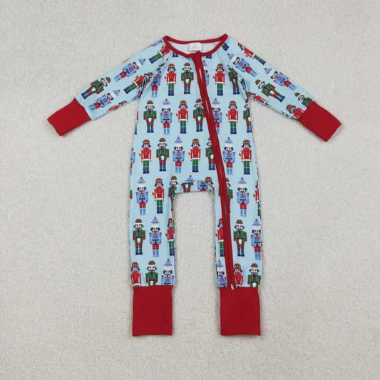 Sibling Baby Boys Girls Soldiers Checked Christmas Ruffle Knee Length Dress Pajamas Sets Footie Rompers C10.11