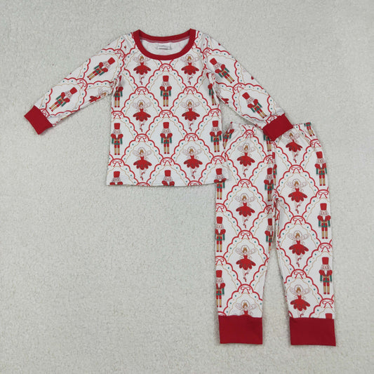 GLP2808 Baby Girls Red Bows Soldiers Plaid Top Pant Christmas Pajamas Set C9.29