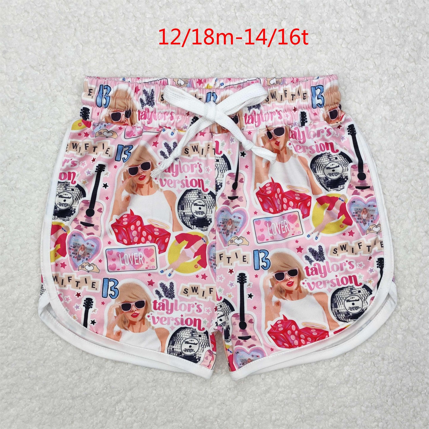 SS0418 Baby Girls Pink Singer Lover Shorts Bottoms