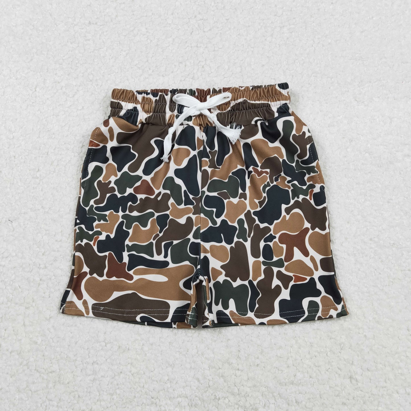 SS0732 Baby Boys Southern Dark Brown Camo Pockets Shorts Bottom C11.22