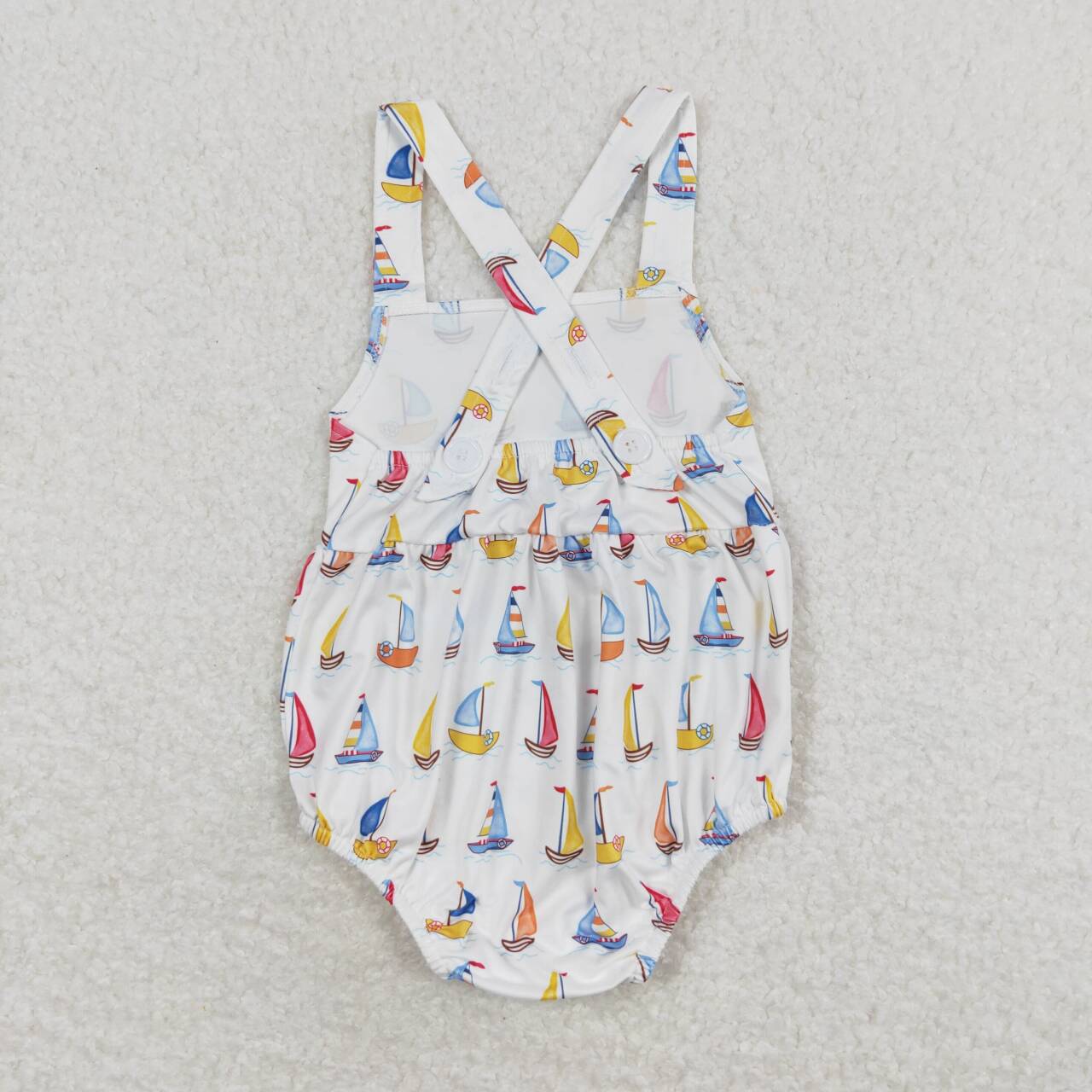 SR1061 Sailboat white vest onesie