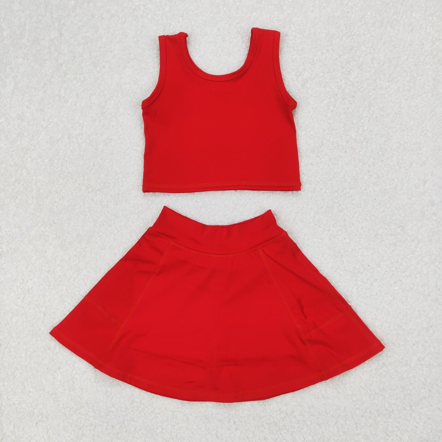GSD1979 Baby Girls Red Vest Top Sports Skorts Clothes Set