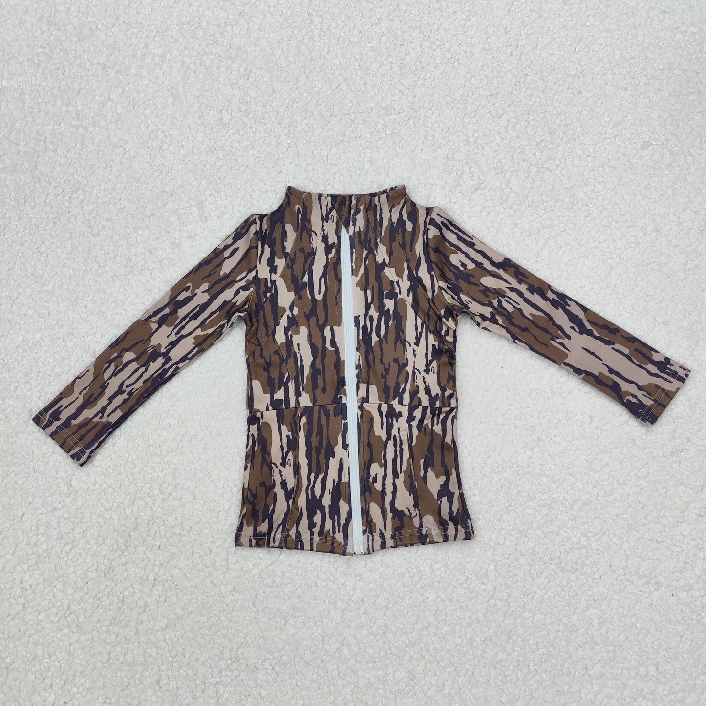 GT0850 Baby Girls Bottomland Camo Yoga Active Wear Zip Jackets Tops