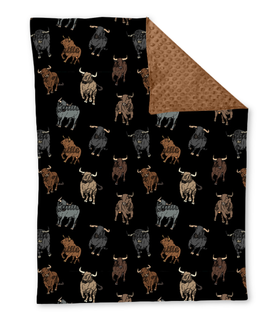 BL0174 Baby Toddler Children Western Black Cows Minky Blankets preorder
