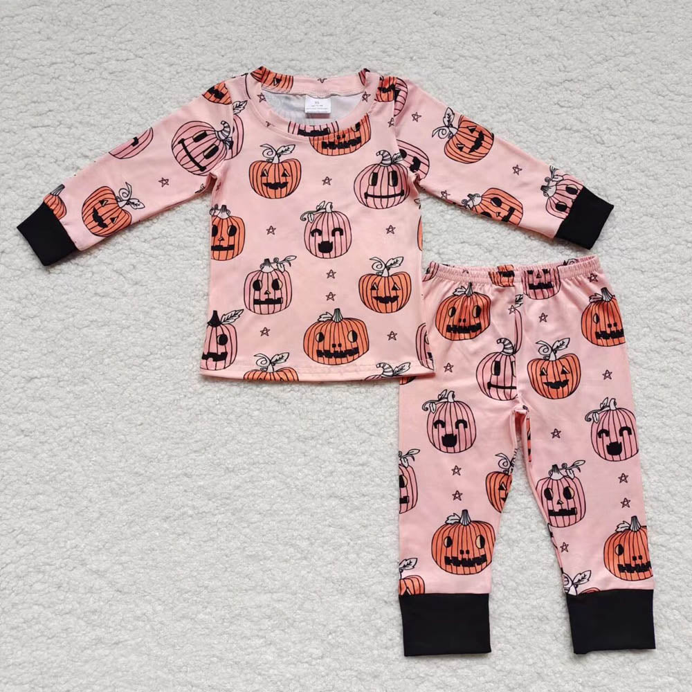 BLP0215 Pumpkin Orange Stars Long sleeve pants suit