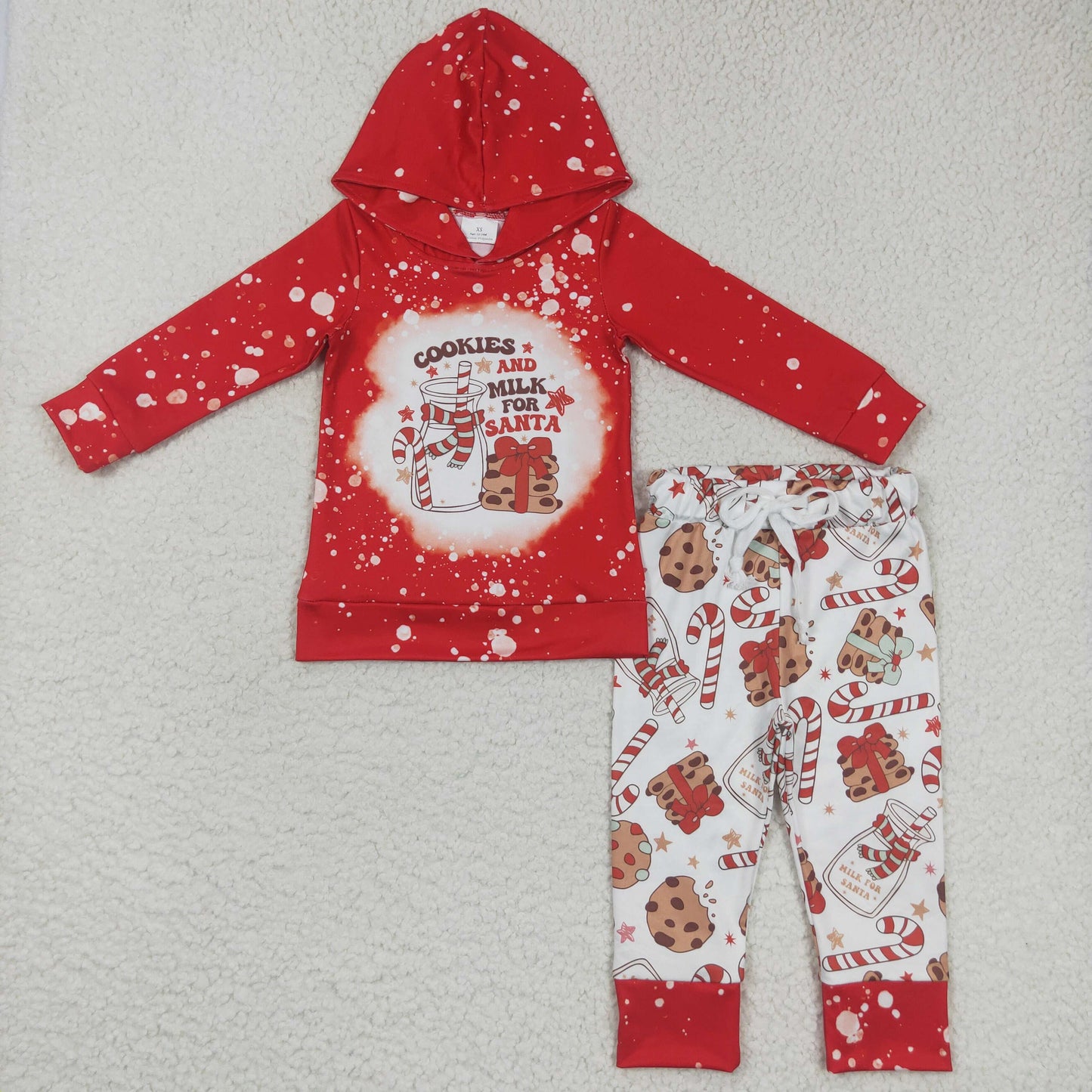 BLP0219 Cookie milk red long sleeved hooded pants