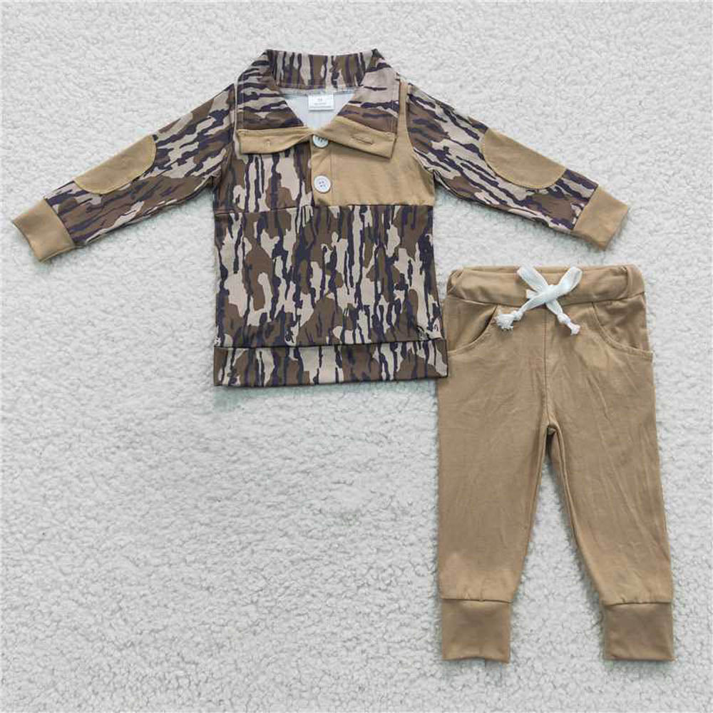 BLP0239 camouflage light brown long sleeve pants suit
