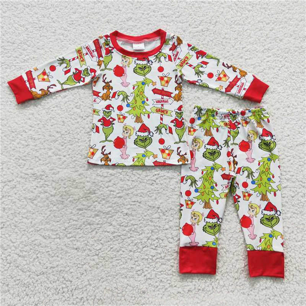 BLP0256 Boys Christmas long sleeve pants suit