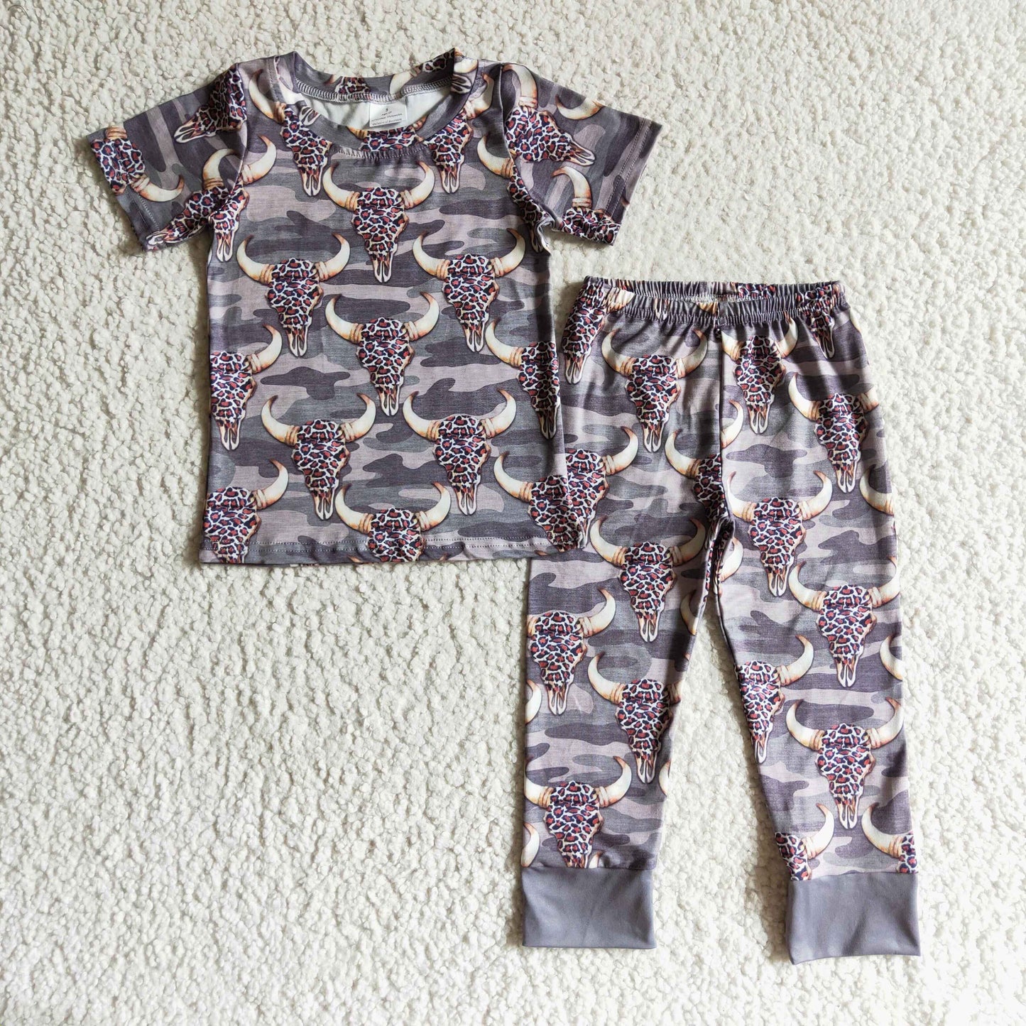BSSO0086 Baby boys cow camo pajamas clothes set