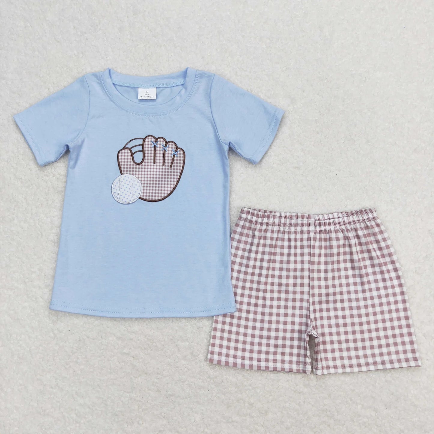 Sibling Baby Boys Embroidery Baseball Summer Shorts Sets Clothes Sets 6.4