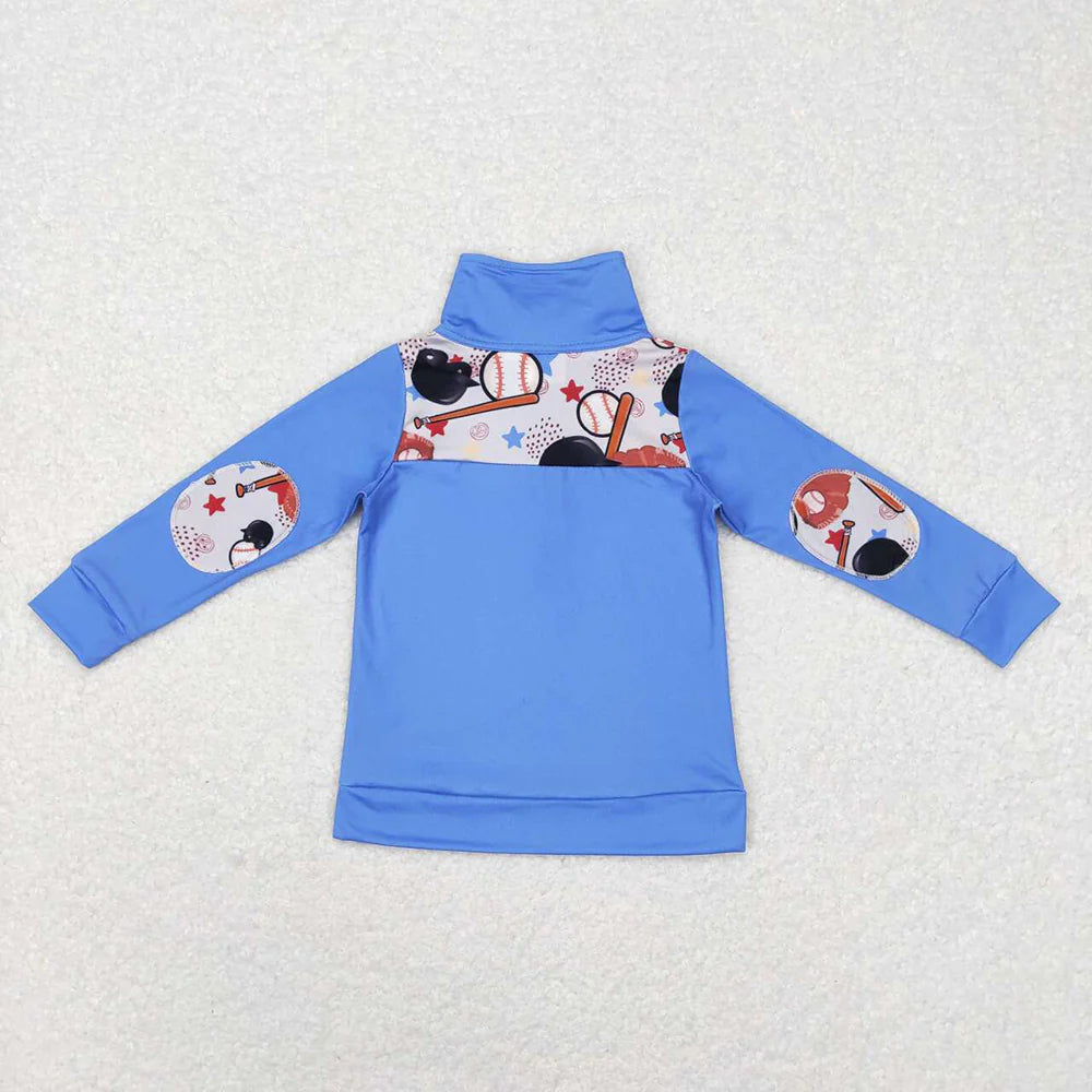 Sibling Baby Boys Long Sleeves Western Ducks Baseballs Half Zipper Pullovers Top C8.23