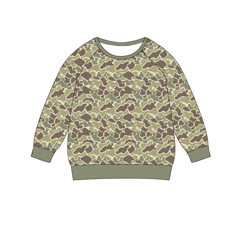 BT0883 Baby Boys Green Camo Long Sleeve Tee Shirts Tops Preorder