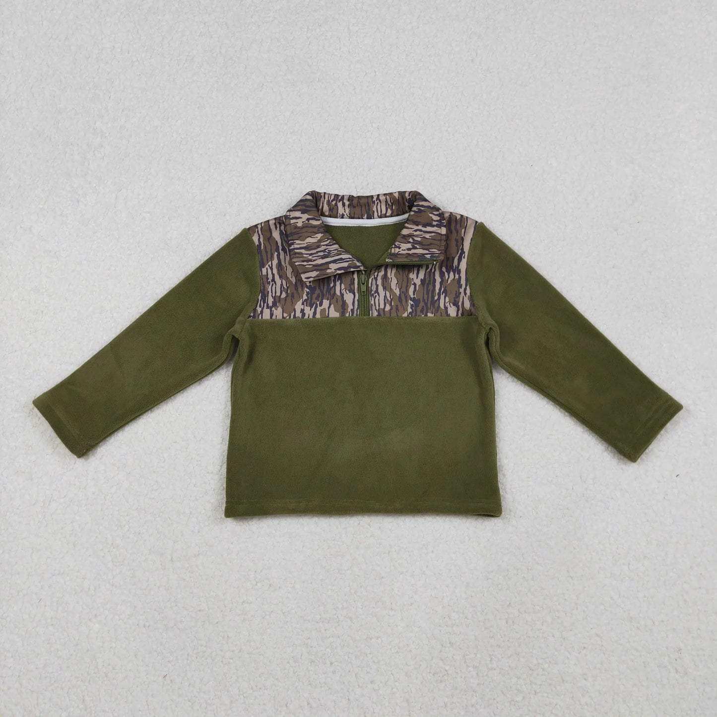 Sibling Baby Boys Long Sleeve Camo Zipper Western Pullover Sherpa Tops C10.31
