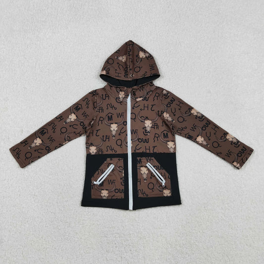 Sibling Baby Boys Bull Skulls Deer Camo Pockets Zipper Hoodies Jackets Tops C11.14