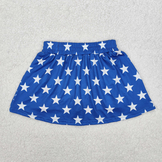 GLK0051 Baby Girls 4th Of July Stars Stripes Summer Skort Skirt