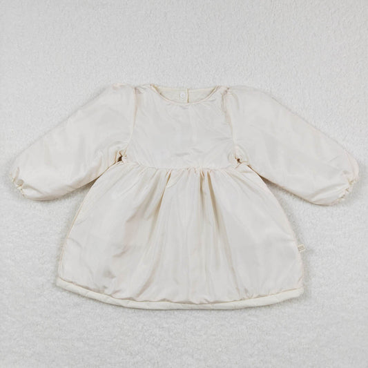 GLD0263 Love milky white thin cotton-padded long-sleeved dress