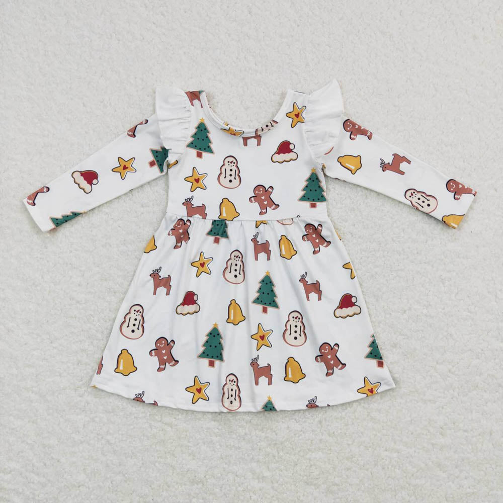 GLD0442 Gingerbread Man Star Christmas Tree Cookie Lace Long Sleeve