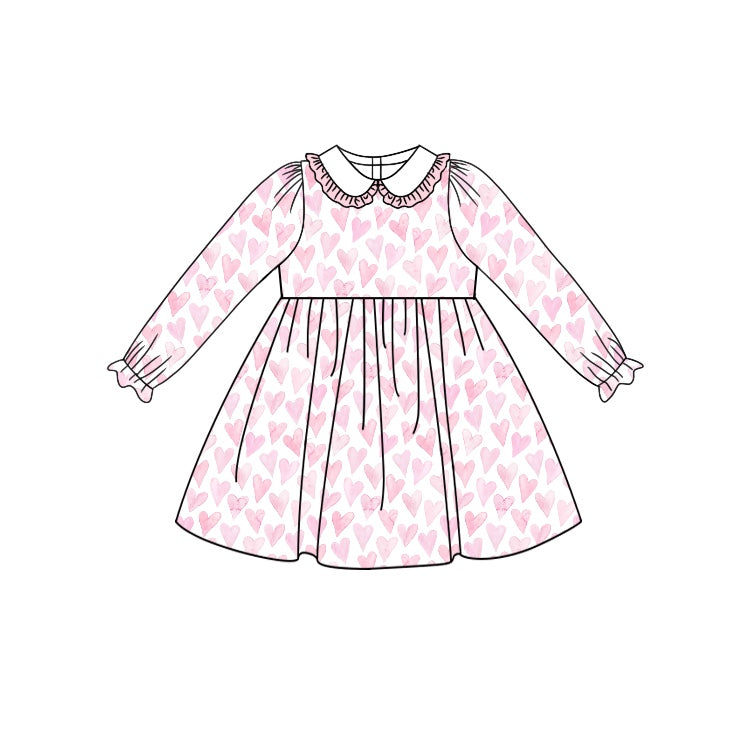 GLD0866 Baby Girls Valentines Pink Knee Length Dresses Preorder