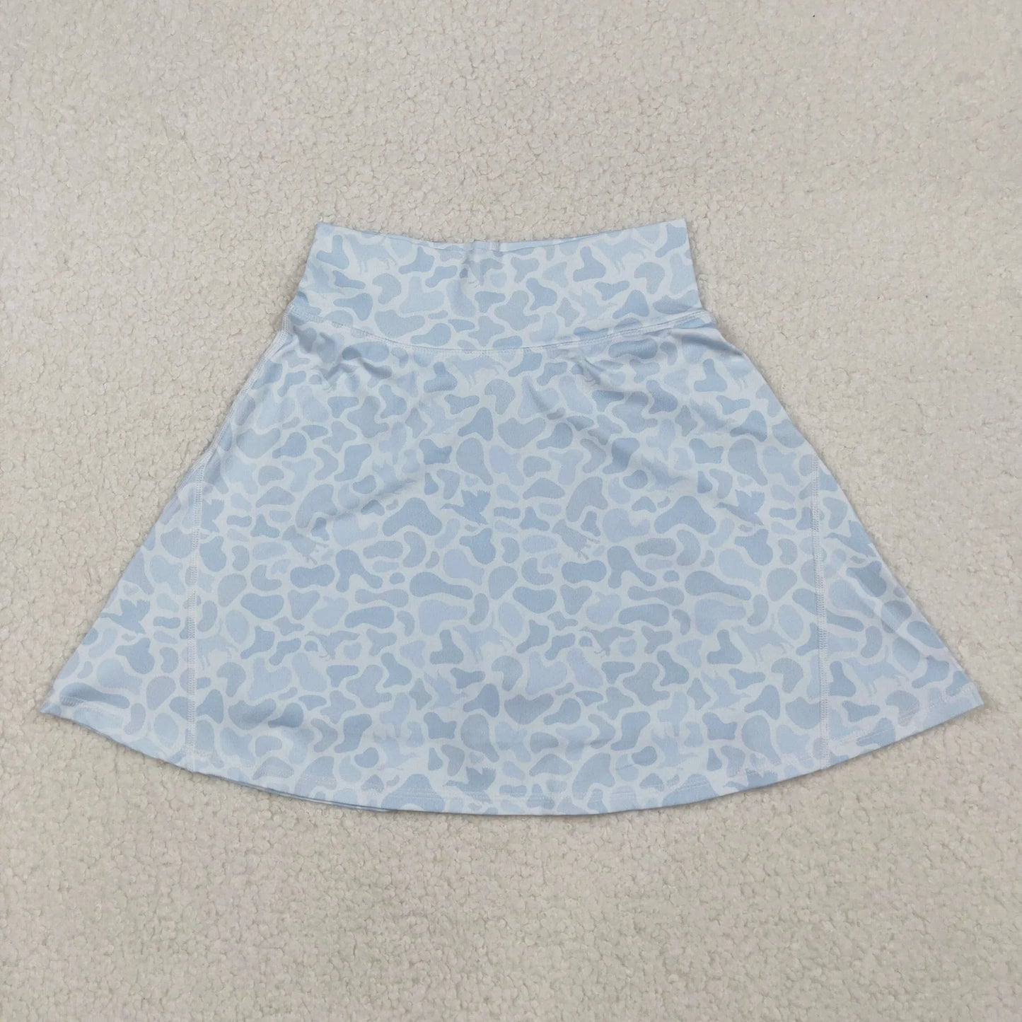 Adult Women Girls Light Grey Camo Yoga Active Skirt Shorts Bottoms C10.24