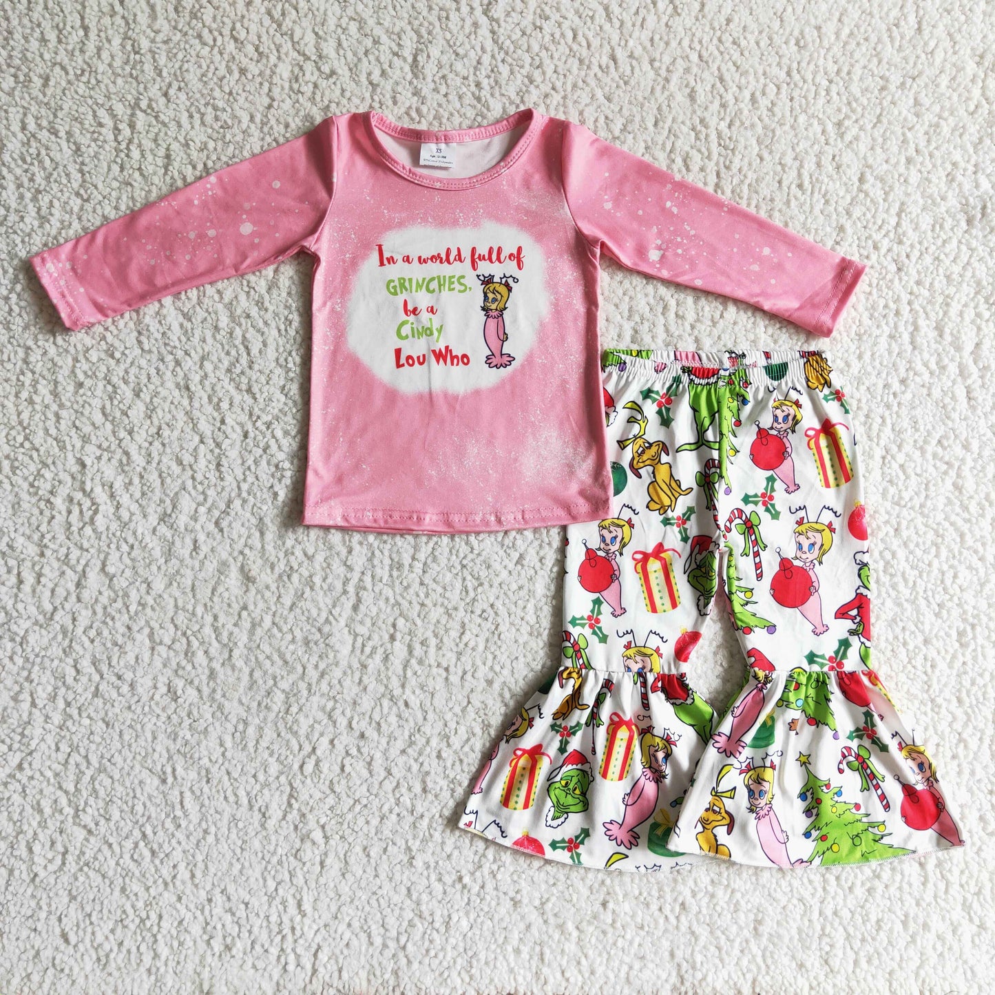 GLP0208 Christmas Girl Pink Bell Outfit