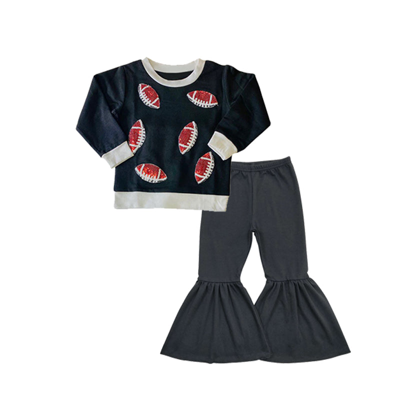 GLP1971 Baby Boys Football Long Sleeve Tee Shirts Tops Bell Pants Clothes Sets Preorder