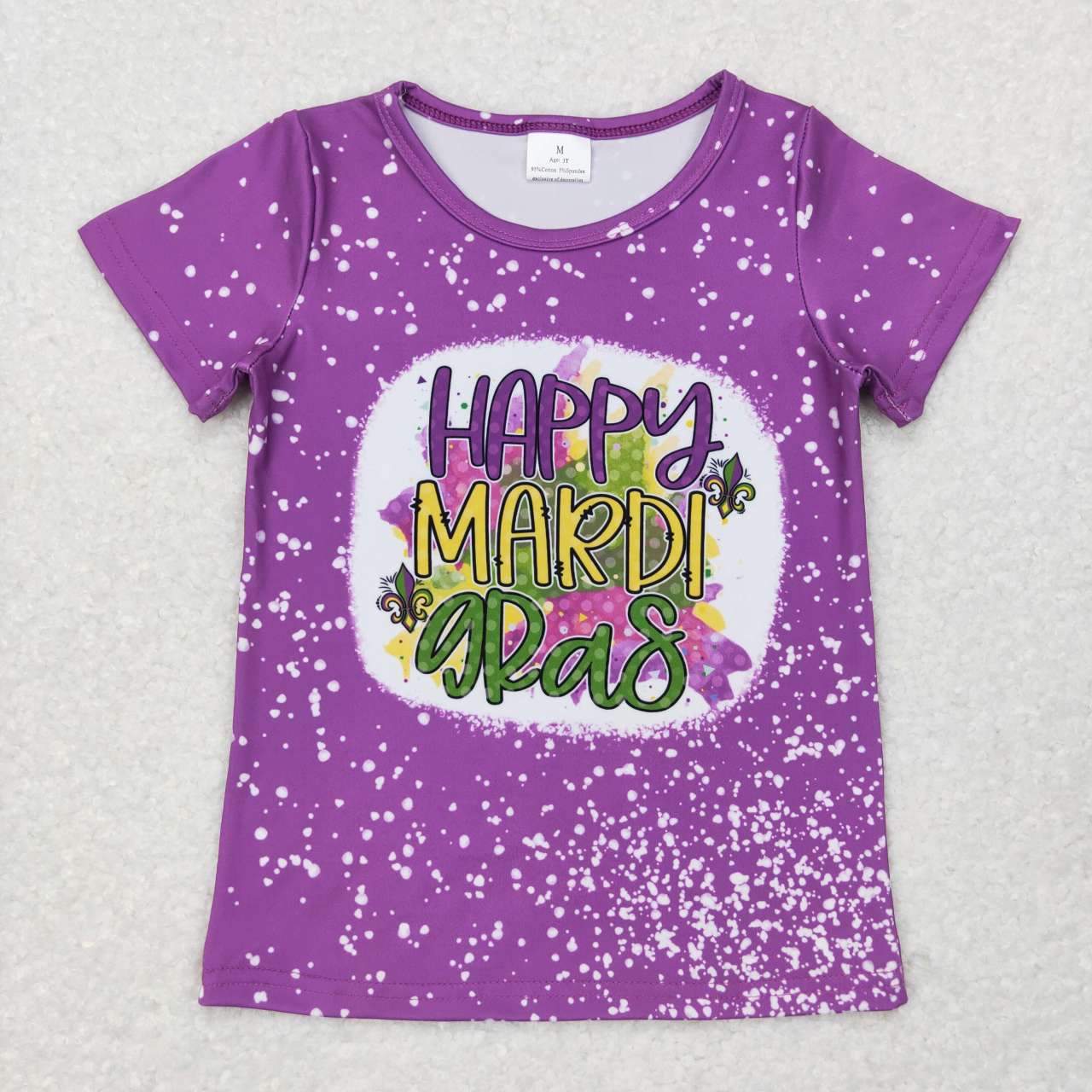 GT0374 letters purple short sleeve top