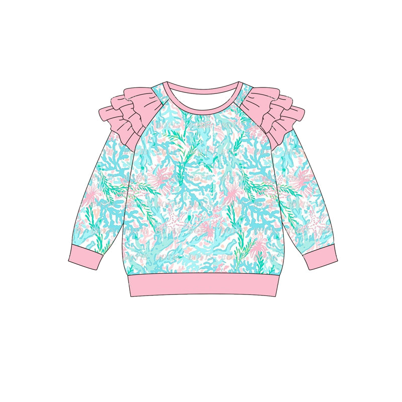 GT0763 Baby Girls Light Pink Seaweed Long Sleeve Tee Shirts Tops Preorder