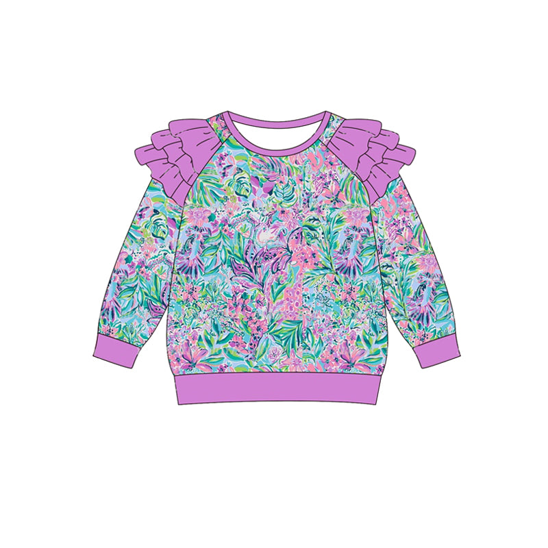 GT0764 Baby Girls Purple Seaweed Long Sleeve Tee Shirts Tops Preorder