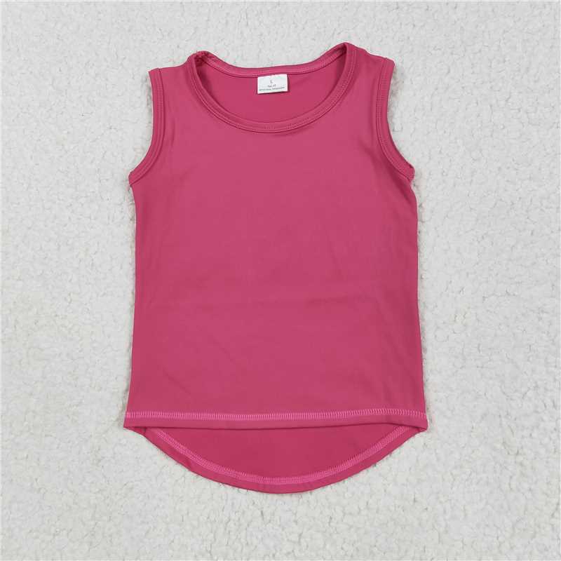 RTS GT0982 Baby Girls Sleeveless Vests Tops Hot Pink Yoga