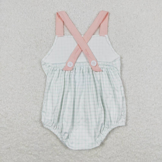 SR1229 Pocket checked tank top onesie