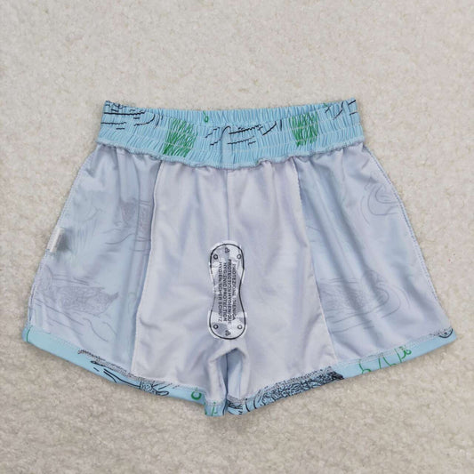 S0361 Boys Duck aqua swim trunks