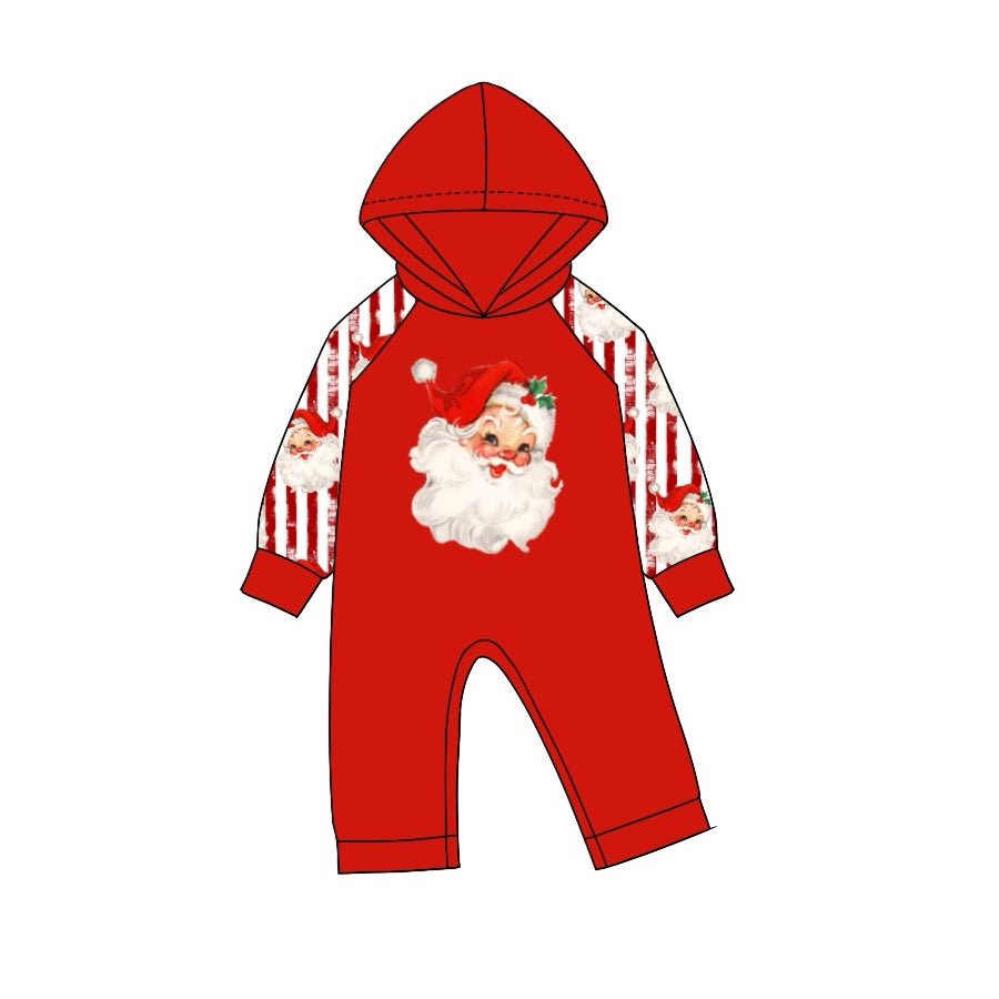 LR1919 Baby Infant Boys Christmas Santa Hooded Long Sleeve Rompers preorder